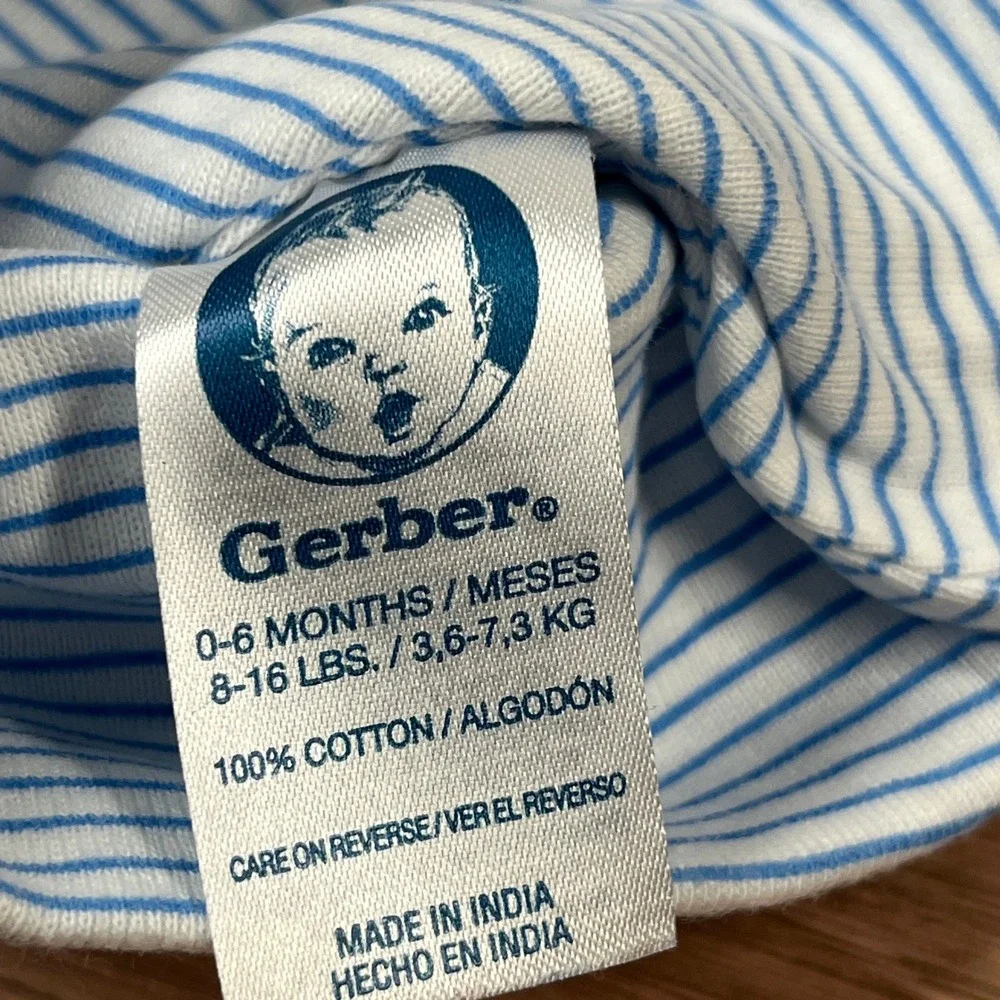 Disney Carter's Gerber Beanie Lot Kids NB 0-6M Blue Gray Striped Baby Hat 3pk